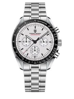 PAGANI DESIGN moon Chronograph Stainless Steel Watch - Silver & White
